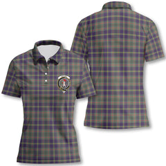 Clan Taylor Tartan Women Polo Shirt Crest And Plaid Basic Style