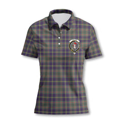 Clan Taylor Tartan Women Polo Shirt Crest And Plaid Basic Style