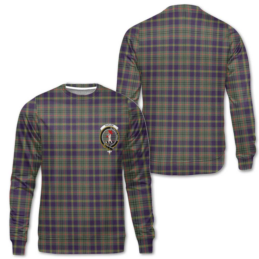 Clan Taylor Tartan Women Sweatshirt Crest And Plaid Basic Style