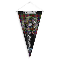Clan Tennant Tartan Felt Pennant Crest And Plaid Basic Style