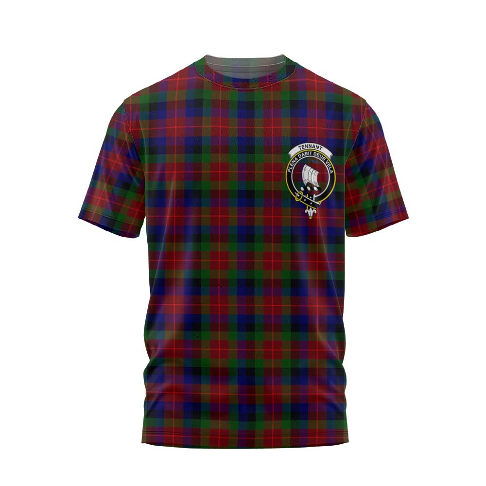 Clan Tennant Tartan Men T Shirt Crest And Plaid Basic Style