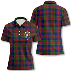 Clan Tennant Tartan Women Polo Shirt Crest And Plaid Basic Style