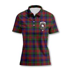 Clan Tennant Tartan Women Polo Shirt Crest And Plaid Basic Style