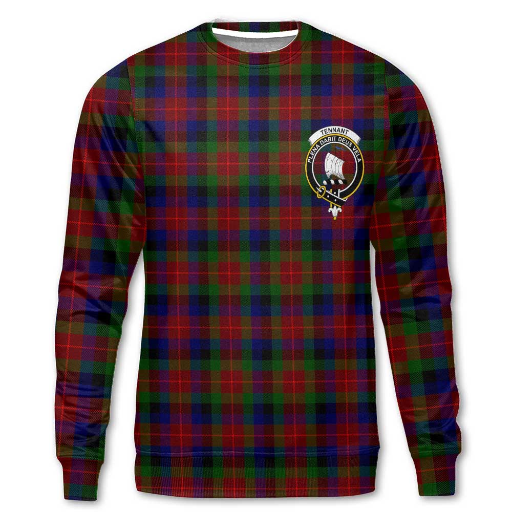 Clan Tennant Tartan Women Sweatshirt Crest And Plaid Basic Style