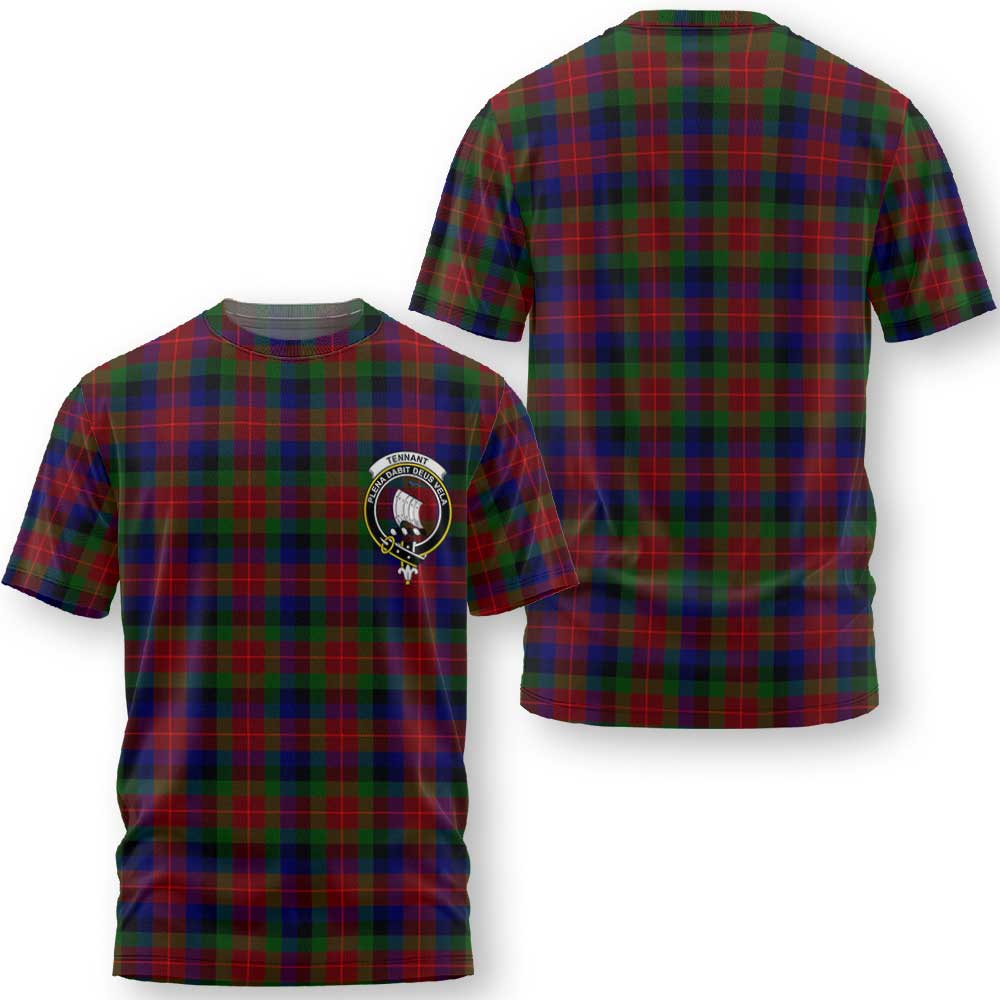 Clan Tennant Tartan Women T Shirt Crest And Plaid Basic Style