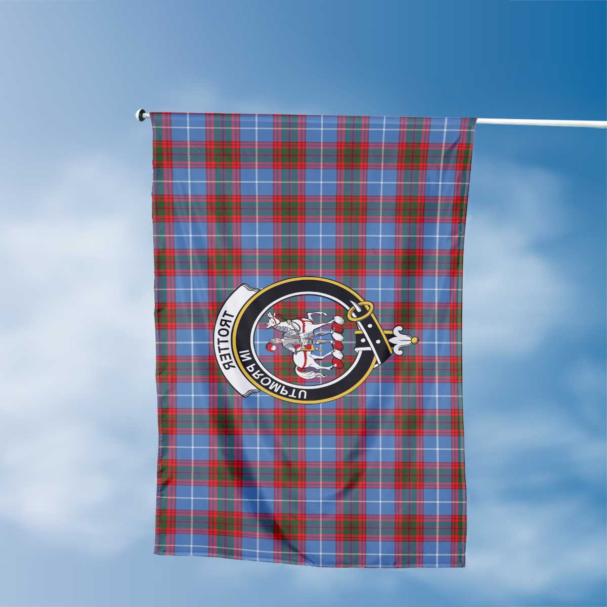 Clan Trotter Tartan Flag Crest And Plaid Basic Style