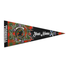 Clan Turnbull Tartan Felt Pennant Crest And Plaid Basic Style