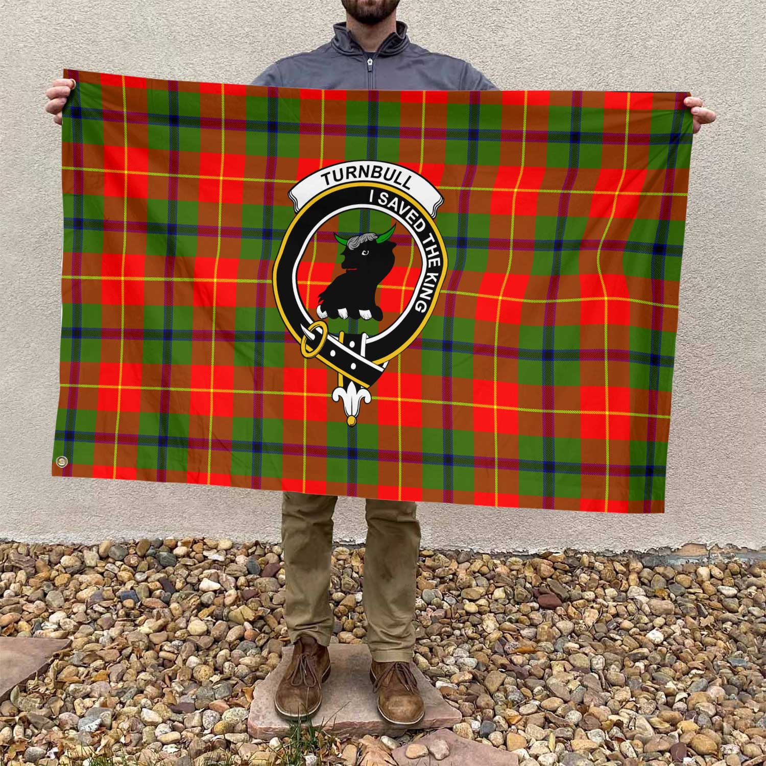 Clan Turnbull Tartan Flag Crest And Plaid Basic Style