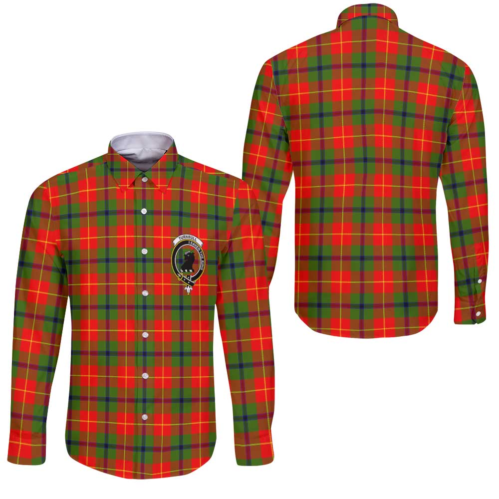 Clan Turnbull Tartan Long Sleeve Button Shirt Crest And Plaid Basic Style