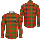 Clan Turnbull Tartan Long Sleeve Button Shirt Crest And Plaid Basic Style