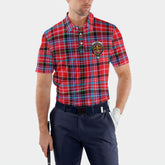 Clan Udny Tartan Golf Men Polo Shirt Crest And Plaid Basic Style
