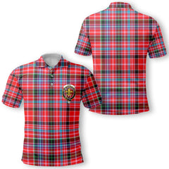 Clan Udny Tartan Golf Men Polo Shirt Crest And Plaid Basic Style