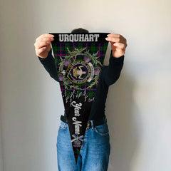 Clan Urquhart Tartan Felt Pennant Crest And Plaid Basic Style