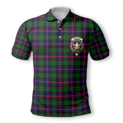 Clan Urquhart Tartan Golf Men Polo Shirt Crest And Plaid Basic Style