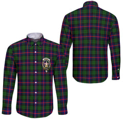 Clan Urquhart Tartan Long Sleeve Button Shirt Crest And Plaid Basic Style