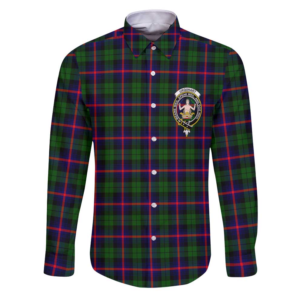 Clan Urquhart Tartan Long Sleeve Button Shirt Crest And Plaid Basic Style