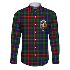 Clan Urquhart Tartan Long Sleeve Button Shirt Crest And Plaid Basic Style