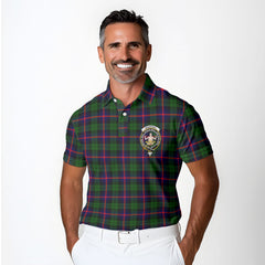 Clan Urquhart Tartan Men Polo Shirt Crest And Plaid Basic Style