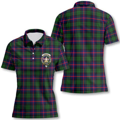 Clan Urquhart Tartan Women Polo Shirt Crest And Plaid Basic Style