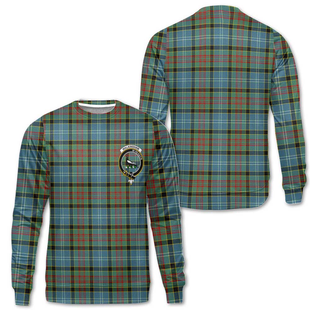 Clan Walkinshaw Tartan Women Sweatshirt Crest And Plaid Basic Style
