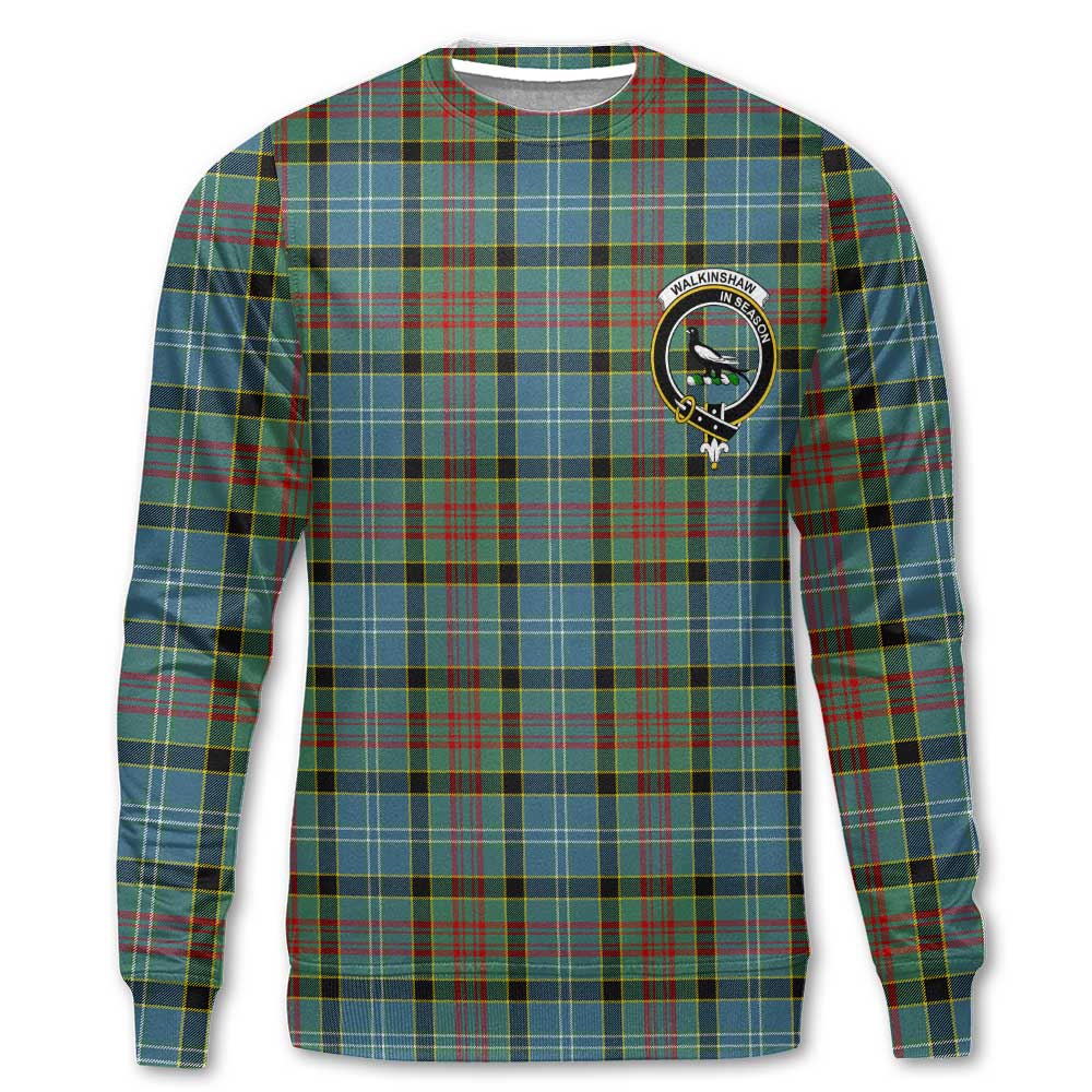Clan Walkinshaw Tartan Women Sweatshirt Crest And Plaid Basic Style