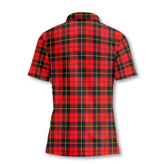 Clan Wallace Tartan Women Polo Shirt Crest And Plaid Basic Style