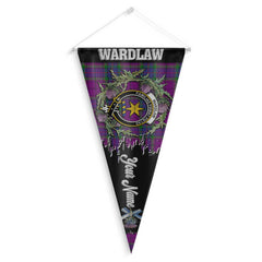 Clan Wardlaw Tartan Felt Pennant Crest And Plaid Basic Style
