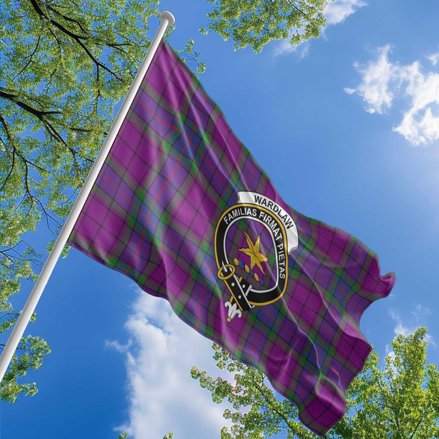 Clan Wardlaw Tartan Flag Crest And Plaid Basic Style