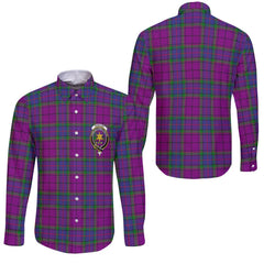 Clan Wardlaw Tartan Long Sleeve Button Shirt Crest And Plaid Basic Style