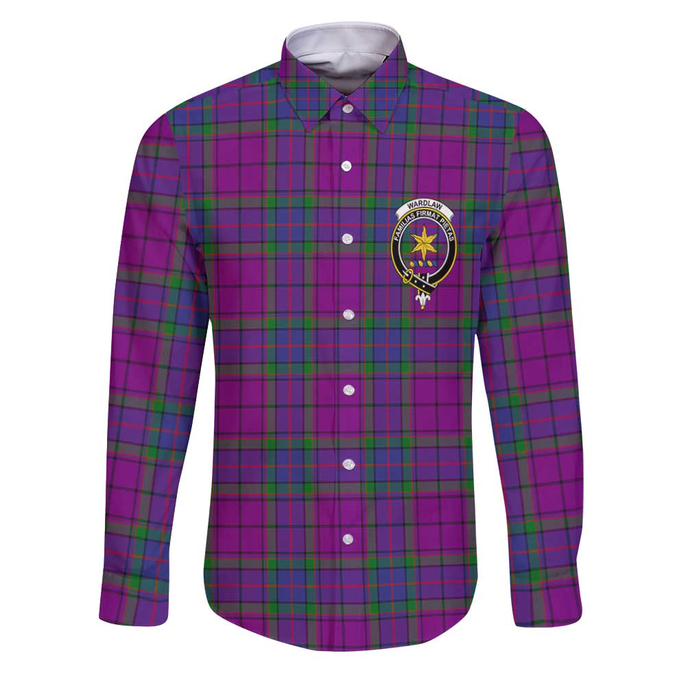 Clan Wardlaw Tartan Long Sleeve Button Shirt Crest And Plaid Basic Style