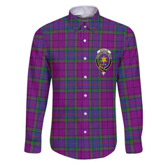 Clan Wardlaw Tartan Long Sleeve Button Shirt Crest And Plaid Basic Style