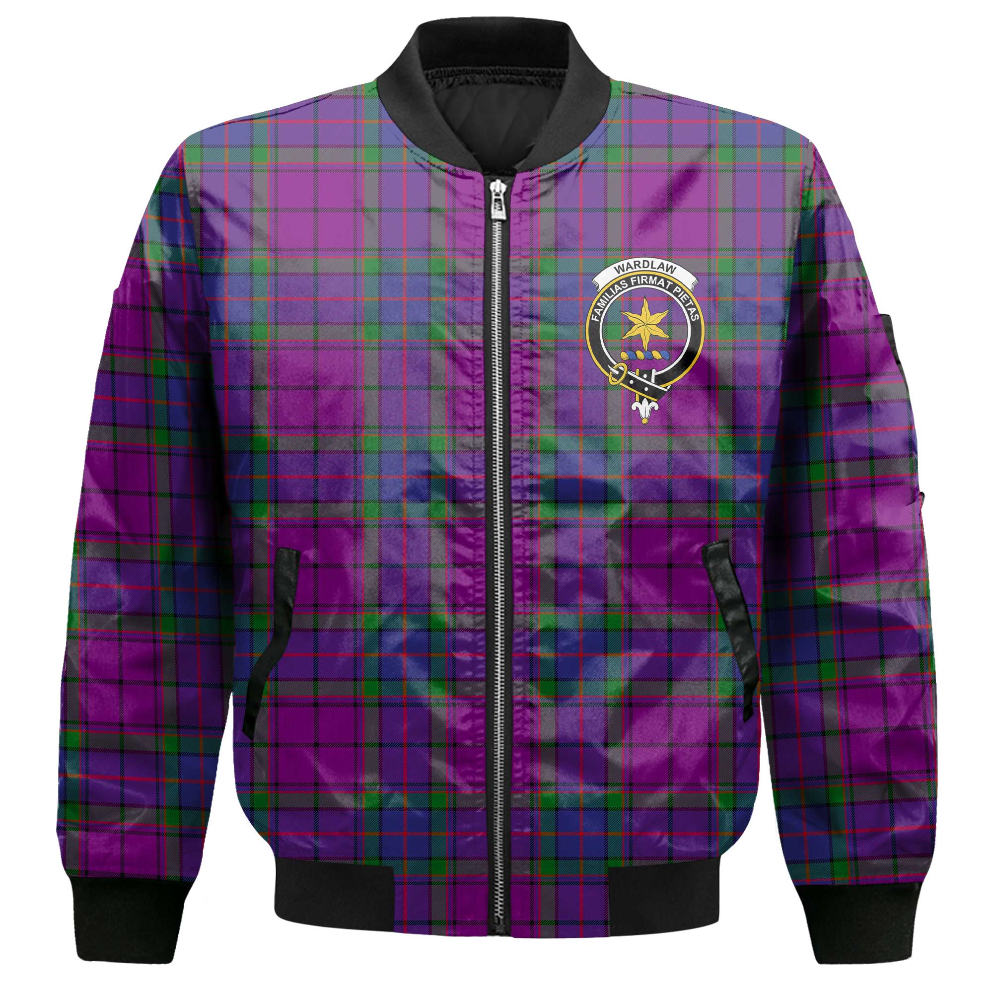Clan Wardlaw Tartan Women Bomber Jacket Crest And Plaid Basic Style