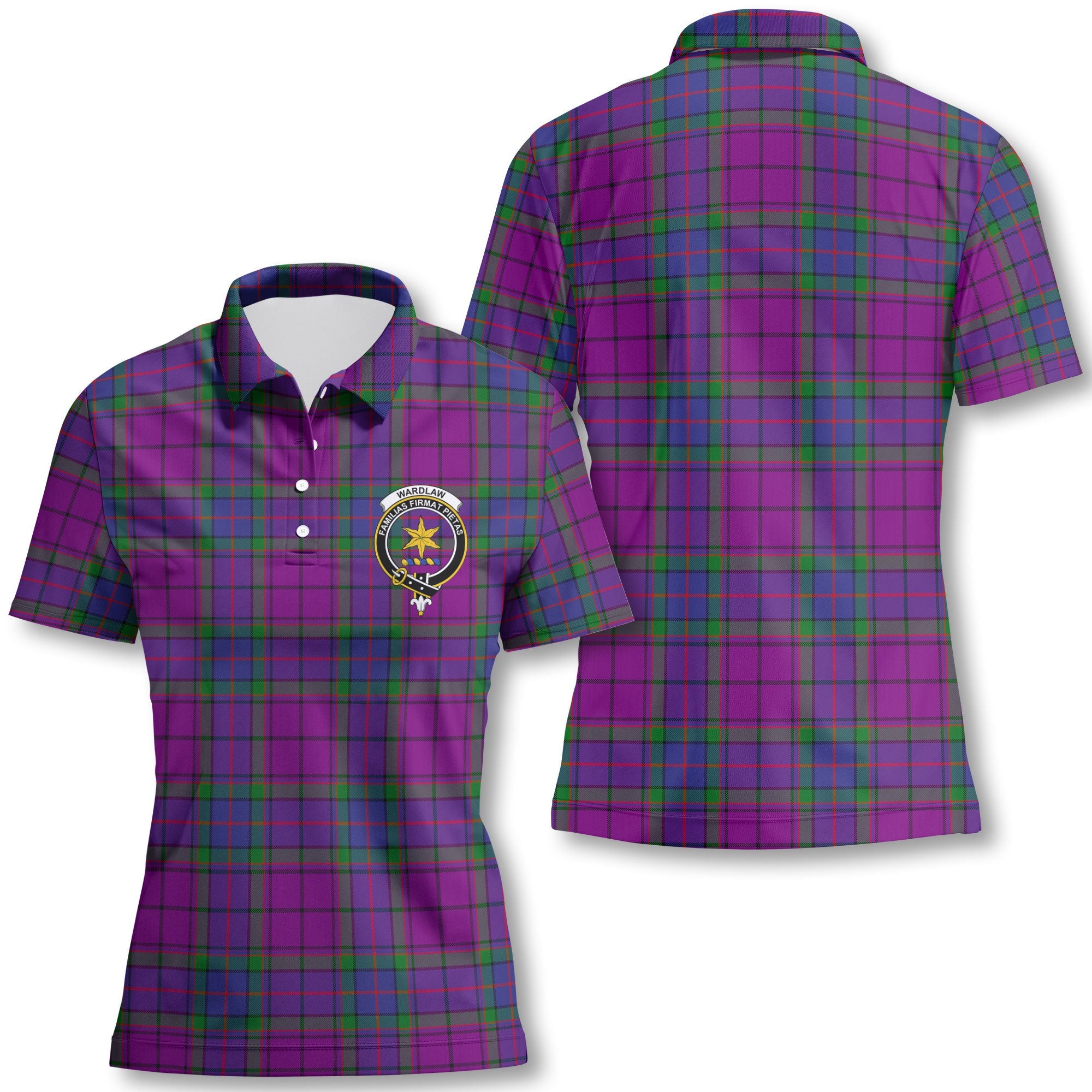 Clan Wardlaw Tartan Women Polo Shirt Crest And Plaid Basic Style