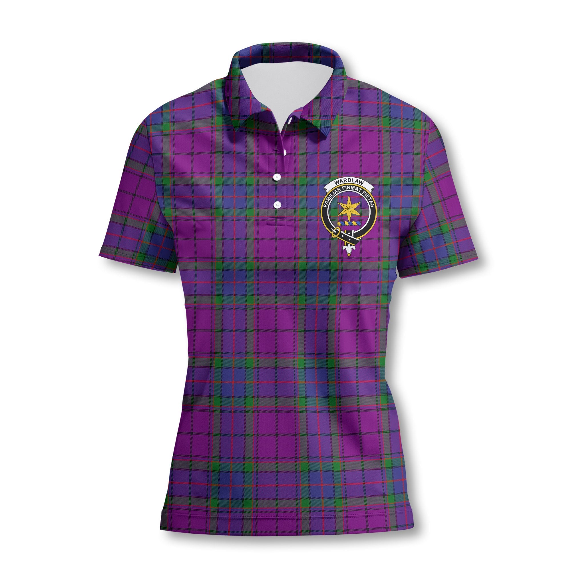 Clan Wardlaw Tartan Women Polo Shirt Crest And Plaid Basic Style