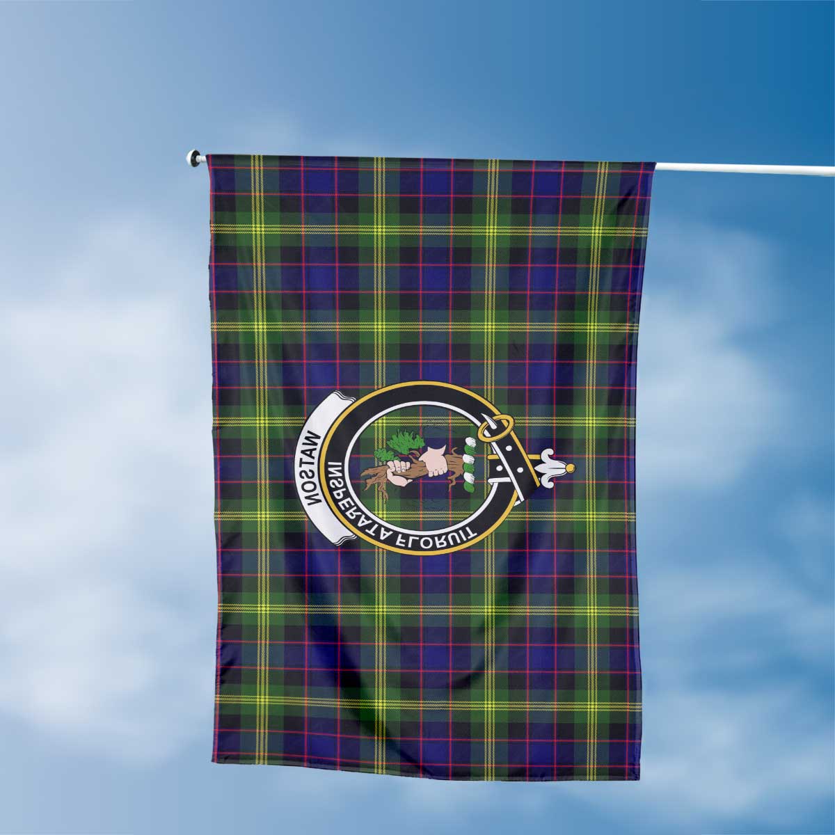 Clan Watson Tartan Flag Crest And Plaid Basic Style