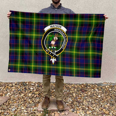 Clan Watson Tartan Flag Crest And Plaid Basic Style
