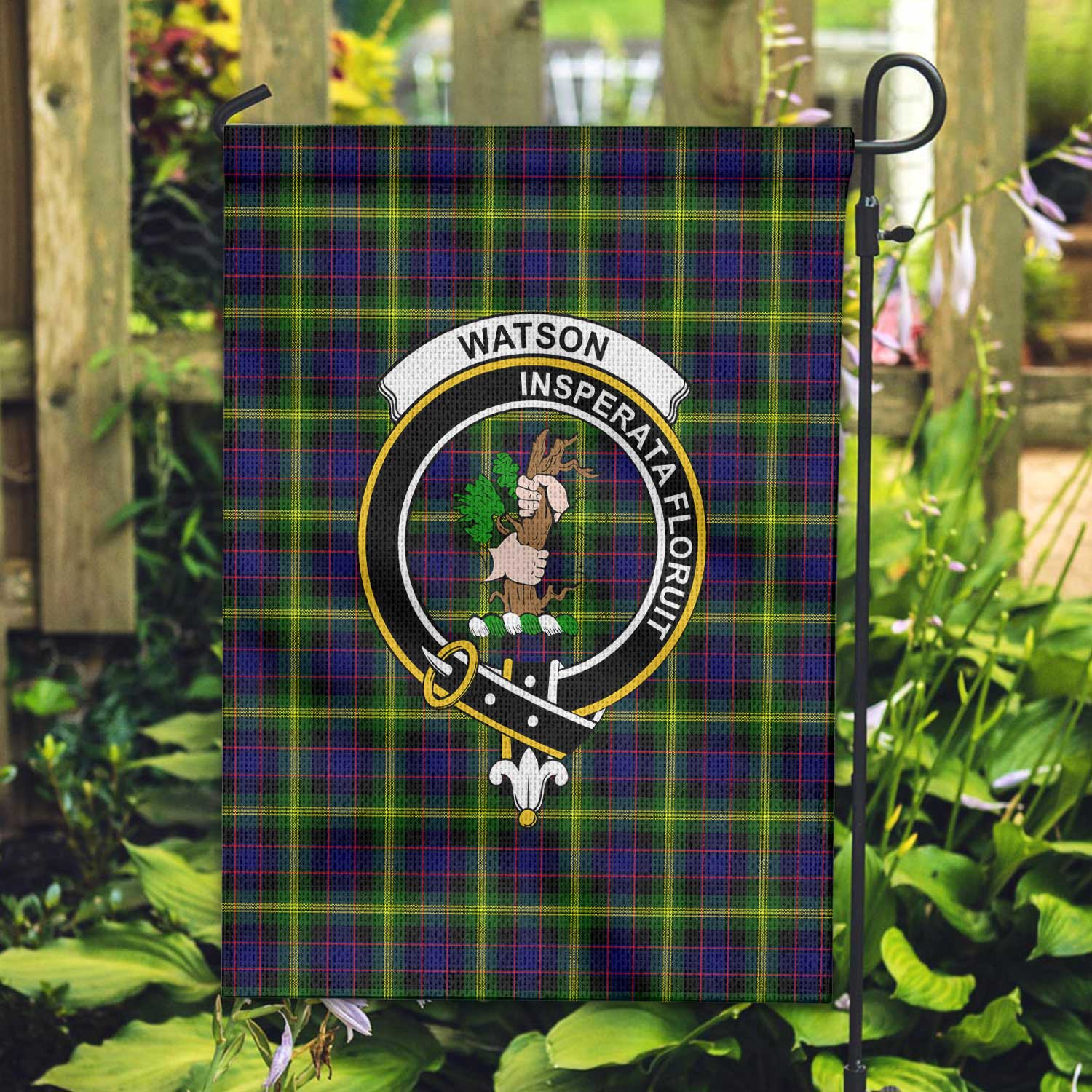 Clan Watson Tartan Garden Flag Crest And Plaid Basic Style