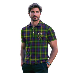 Clan Watson Tartan Golf Men Polo Shirt Crest And Plaid Basic Style