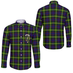 Clan Watson Tartan Long Sleeve Button Shirt Crest And Plaid Basic Style