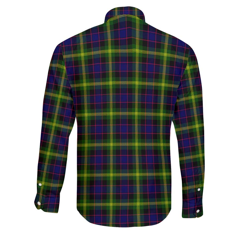 Clan Watson Tartan Long Sleeve Button Shirt Crest And Plaid Basic Style