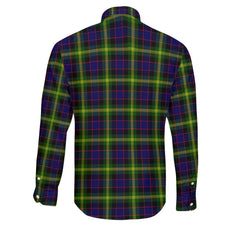 Clan Watson Tartan Long Sleeve Button Shirt Crest And Plaid Basic Style