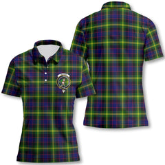 Clan Watson Tartan Women Polo Shirt Crest And Plaid Basic Style
