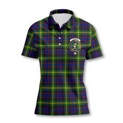 Clan Watson Tartan Women Polo Shirt Crest And Plaid Basic Style