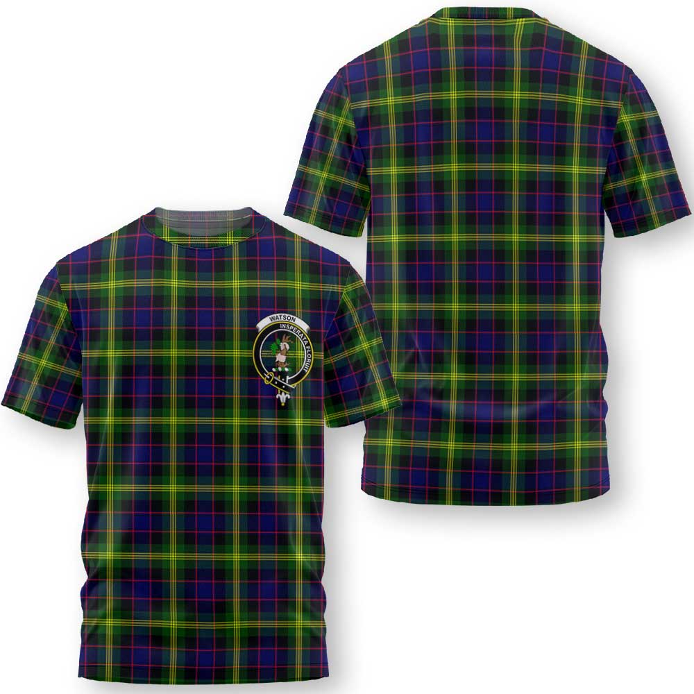 Clan Watson Tartan Women T Shirt Crest And Plaid Basic Style