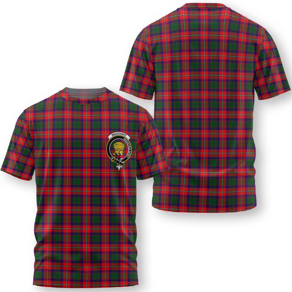 Clan Wauchope Tartan Men T Shirt Crest And Plaid Basic Style