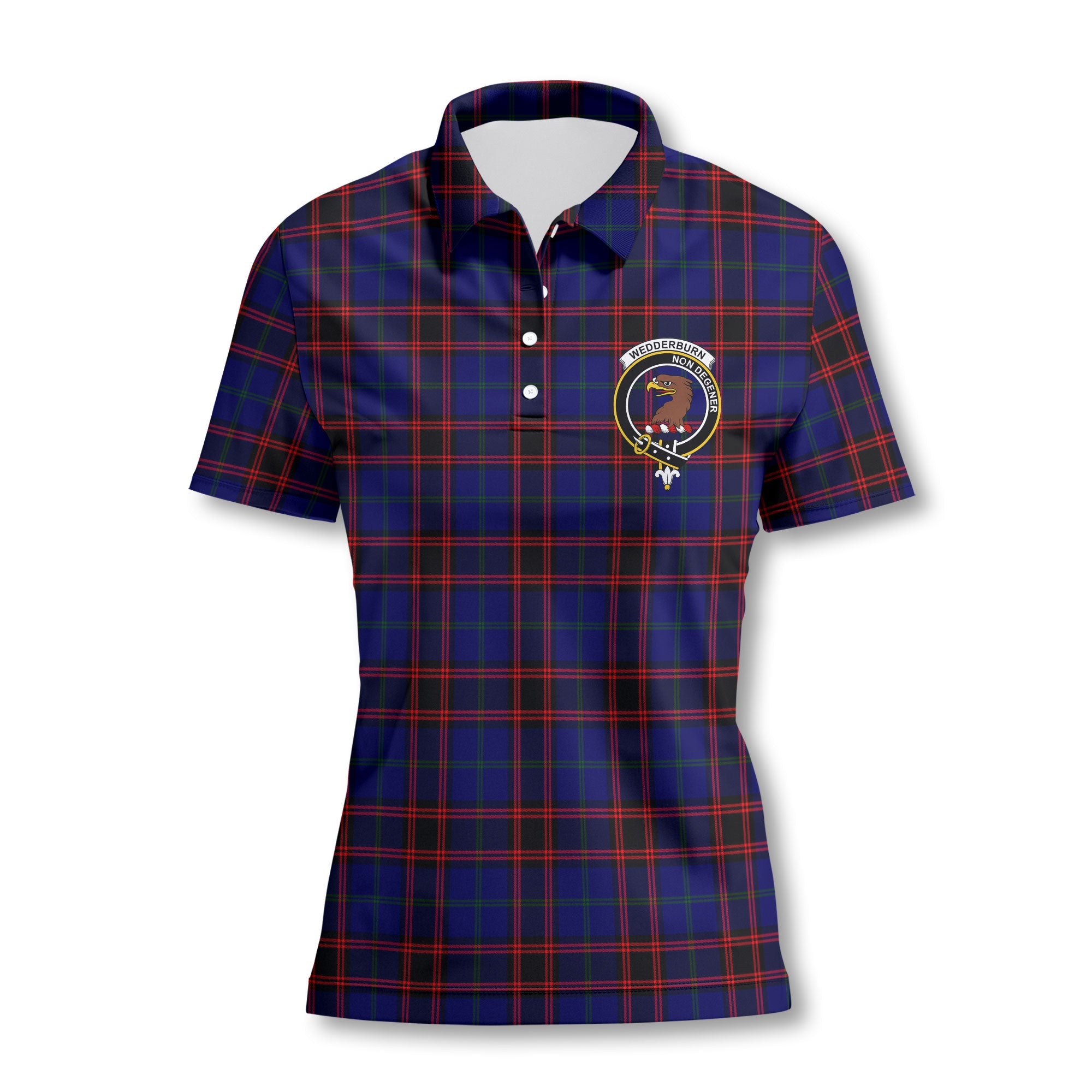 Clan Wedderburn Tartan Women Polo Shirt Crest And Plaid Basic Style