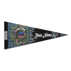 Clan Weir Tartan Felt Pennant Crest And Plaid Basic Style