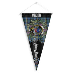 Clan Weir Tartan Felt Pennant Crest And Plaid Basic Style