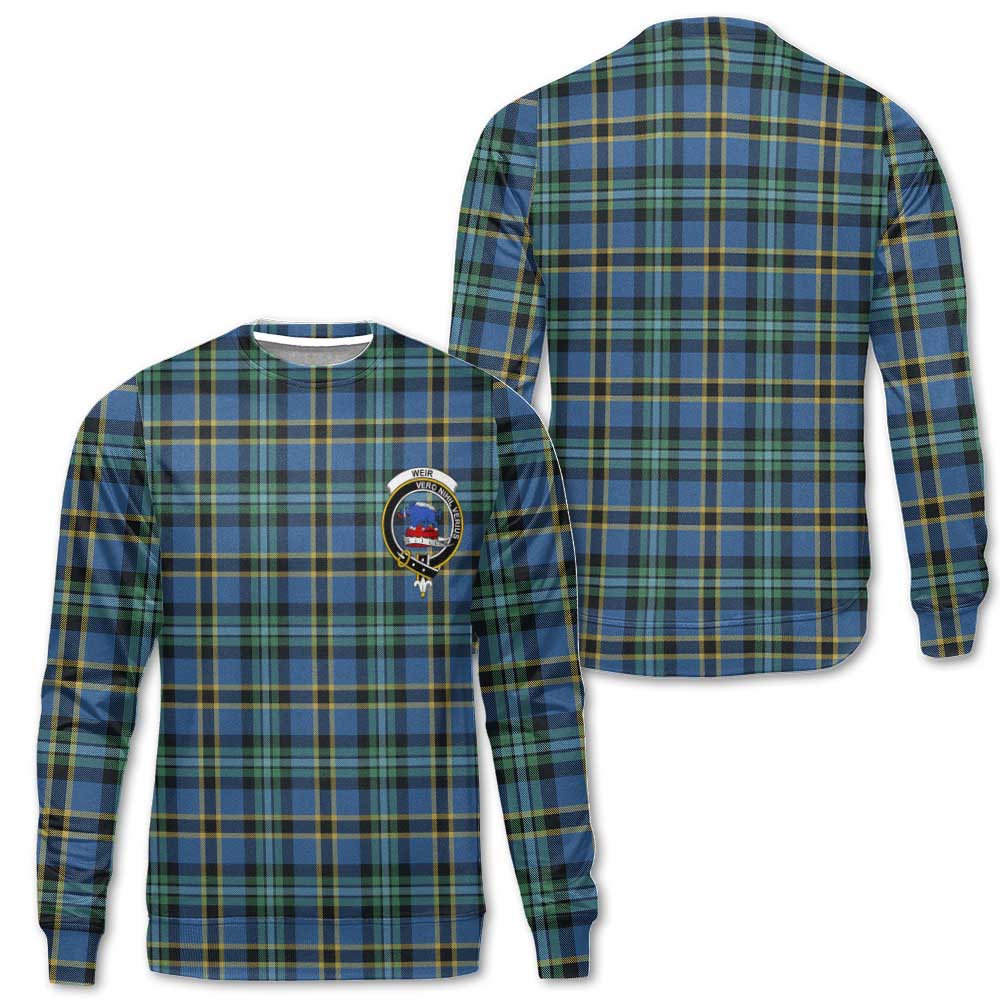 Clan Weir Tartan Men Sweatshirt Crest And Plaid Basic Style