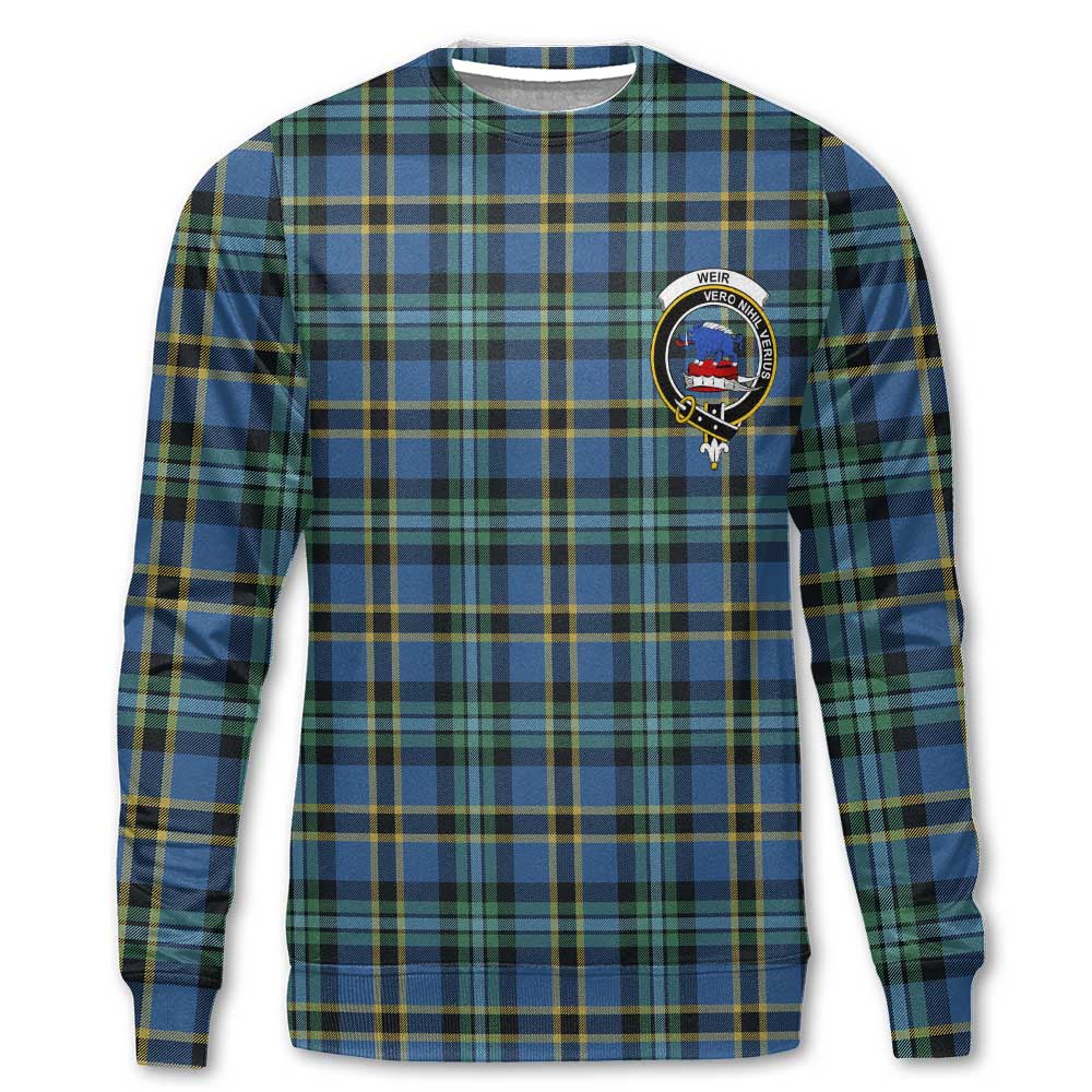 Clan Weir Tartan Women Sweatshirt Crest And Plaid Basic Style